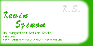 kevin szimon business card